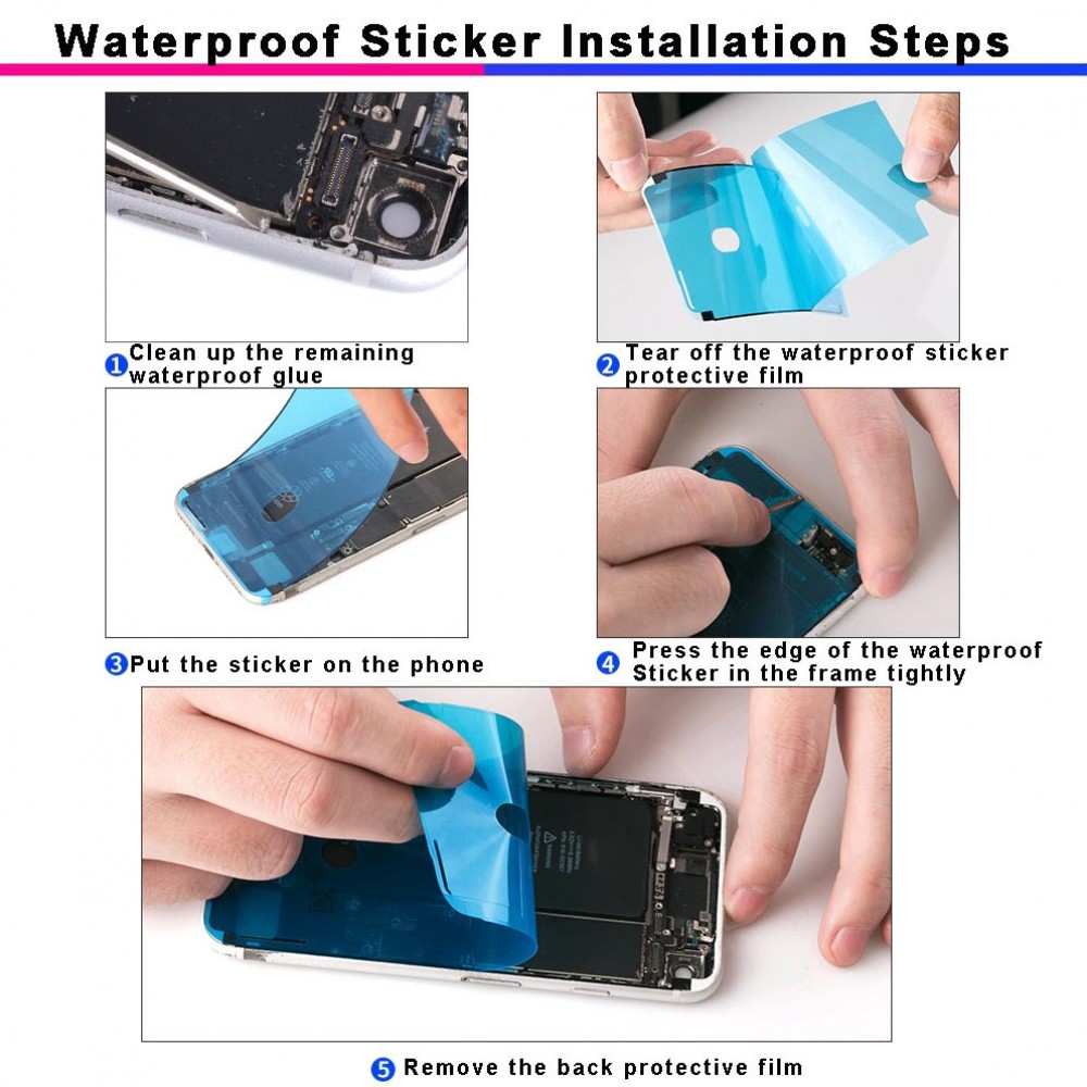 100 PCS LCD Frame Bezel Waterproof Adhesive Stickers for iPhone 7 Plus iPhone Replacement Parts Apple iPhone 7 Plus